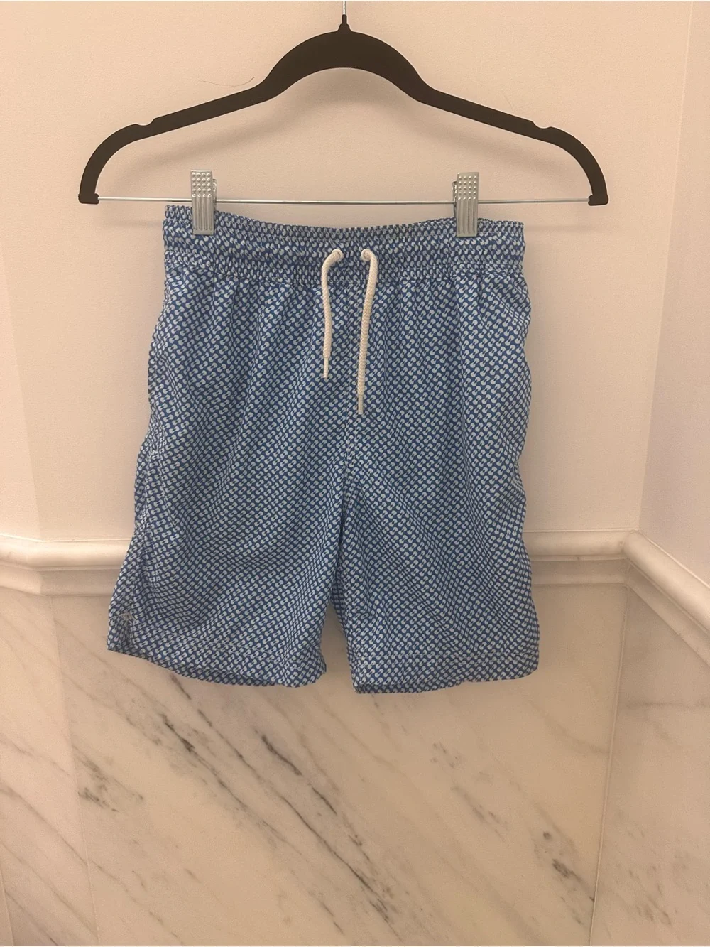 Boys Crewcuts Blue Patterned Swim Trunks